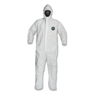 ProShield® 50 Hooded Coveralls with Elastic Wrists/Ankles, White, Large