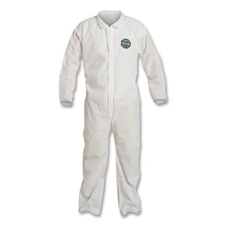 Proshield® 10 Coverall, Collar, Open Wrists and Ankles, Zipper Front, Storm Flap, White, 2X-Large