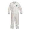 Proshield® 10 Coverall, Collar, Open Wrists and Ankles, Zipper Front, Storm Flap, White, Large