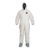 Proshield® 10 Coverall, Attached Hood and Boots, Elastic Wrist and Ankles, Zipper Front, Storm Flap, White, 3X-Large