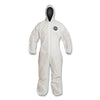 Proshield® 10 Coverall, Serged Seams, Attached Hood, Elastic Wrists and Ankles, Zipper Front, Storm Flap, White, 3X-Large