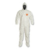 Tychem® 4000 Coverall, Attached Hood and Sock, Elastic Wrists, Zipper, Storm Flap, White, 2X-Large