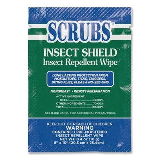 Insect Shield™ Insect Repellent Wipes, 8 in x 10 in, 0.4 oz, Single Premoistened Packets