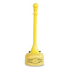 Butt Can, 2 gal, 35 in H, Galvanized Steel, Yellow