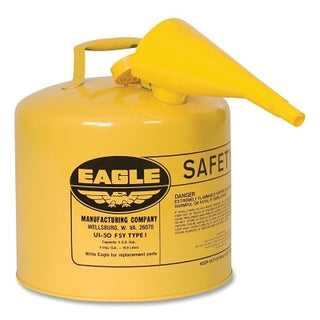 Type 1 Safety Can With Funnel, 5 gal, Yellow