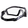 Cobra Series Safety Glasses, w/ Strap & Foam, Anti-Scratch, Anti-Fog, Clear Lenses, Black