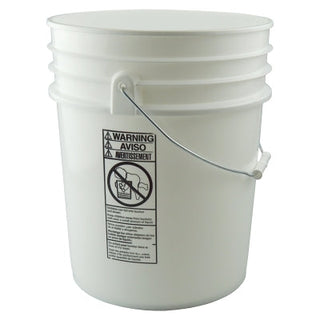 Plastic Pails, 5 gal, 12.24 Dia., White