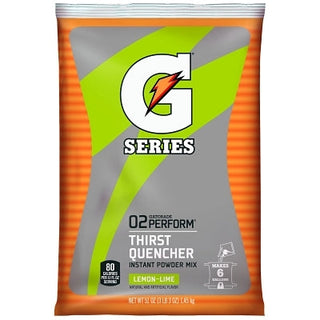 G Series 02 Perform® Pó Instantâneo para Matar a Sede, 51 oz (1,44 kg), Sachê, Rendimento de 6 galões (22,7 litros), Sabor Limão-Lima