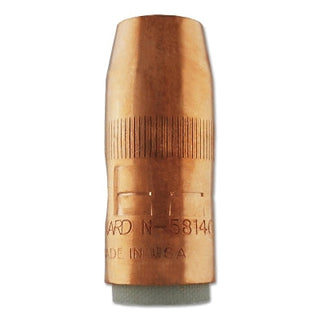 Centerfire™ MIG Nozzle, 1/4 in Recess, 5/8 in Bore, For T Series Tip, Copper