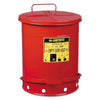 Red Oily Waste Can, 14 Gal, Foot Operated Cover