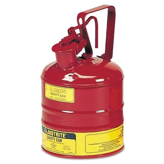 Type l Steel Safety Can, Gas, 1 gal, Red, Includes SS Flame Arrestor/Trigger Handle