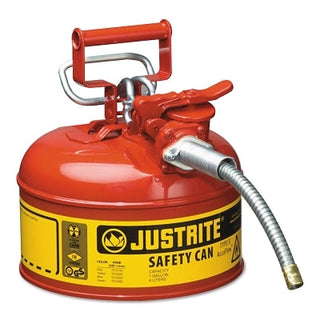 Type II AccuFlow™ Safety Can, Gas, 1 gal, Red, Includes 5/8 in OD Flexible Metal Hose