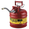 Type II AccuFlow™ Safety Can, Gas, 2 gal, Red, Includes 5/8 in OD Flexible Metal Hose