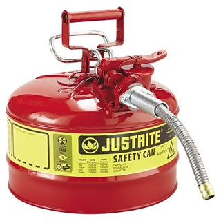 Type II AccuFlow™ Safety Can, Gas, 2.5 gal, Red, Includes 5/8 in OD Flexible Metal Hose
