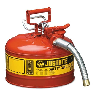 Type II AccuFlow™ Safety Can, Gas, 2.5 gal, Red, Includes 1 in OD Flexible Metal Hose