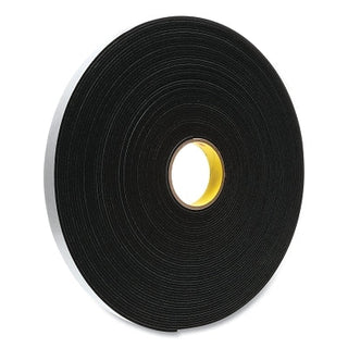 Fita adesiva de espuma de vinil 4508, 2,54 cm x 32,86 m, 3,2 mm de espessura, preta