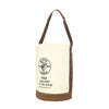 Leather-Bottom Bucket, 1 Compartment, 17 in H x 12 in W