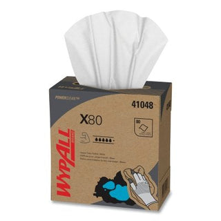 X80 Heavy-Duty Cloth, White, 8.34 in W x 16.8 in L, 80 Sheets/BX, Pop-Up™ Box
