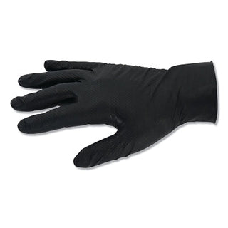 G10 Kraken Grip™ Nitrile Gloves, Fully Textured, Beaded Cuff, Large, Black, 6 mil Fingers/Palm