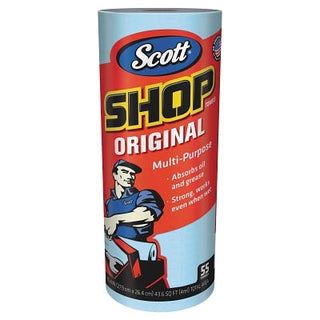Original™ Multi-Purpose Shop Towel, Blue, 11 in W  x 9.4 in L, Roll, 55 Sheets/RL, 30 RL/CA