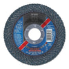 POLIFAN® Z SGP Curve Steelox Flap Disc, 4-1/2 in dia x 7/8 in Arbor, 40 Grit, Zirconia, 13300 RPM, Medium Radius