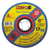 Contaminate Free Cut-Off Wheel, 6 in Dia, .045 in Thick, 36 Grit Alum. Oxide