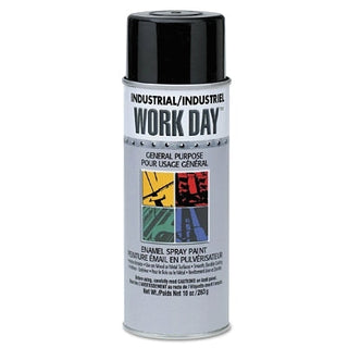 Industrial Work Day™ Enamel Paint, 10 oz Aerosol Can, Gloss Black