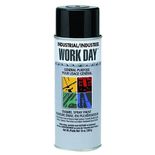 Industrial Work Day™ Enamel Paint, 10 oz Aerosol Can, Flat Black