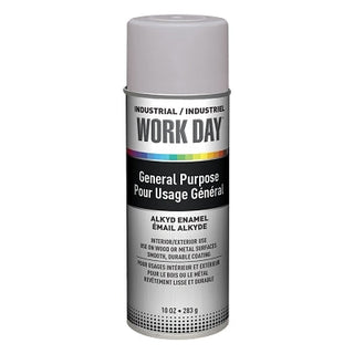 Industrial Work Day™ Enamel Paint, 10 oz, Aerosol Can, Gray Primer