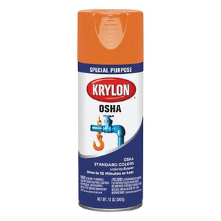 OSHA Safety Color Spray Paint, 12 oz Fill, Aerosol Can, Safety Orange, Gloss