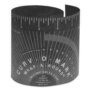 Wrap-A-Round® Ruler, Large, 3.88 in W, 6 ft L, Cold/Heat Resistant, Black