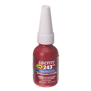 Trava-roscas sem primer 243™ de resistência média, 10 mL, 1/4 pol a 3/4 pol de diâmetro, azul