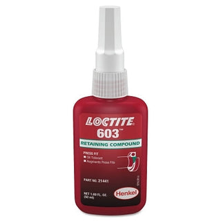 Composto de retenção 603™, tolerante a óleo, frasco de 50 mL, verde, 3770 psi