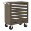 K2000 Industrial Roller Cabinet, 29 in W x 20 in D x 35 in H, 7-Drawer, Ball-Bearing Slides, Brown Wrinkle