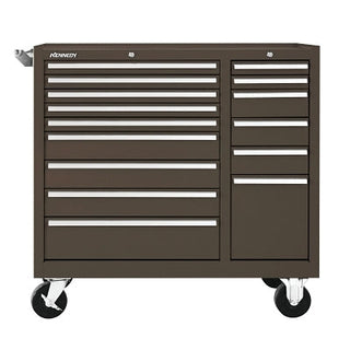 Mintenance Cart, 39-3/8 in W x 18 in D x 39 in H, 15 Drawers, Brown