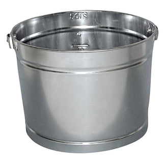 Metal Paint Pail, 5 qt, Steel, Silver