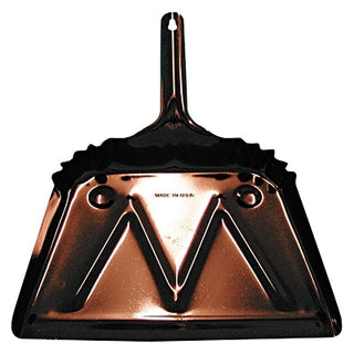 Dust Pan, 12 in, 20 Gauge Steel, Black
