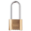 No. 175 Combination Brass Padlock, 5/16 in dia, 2-1/4 in L x 1 in W, Brass 2