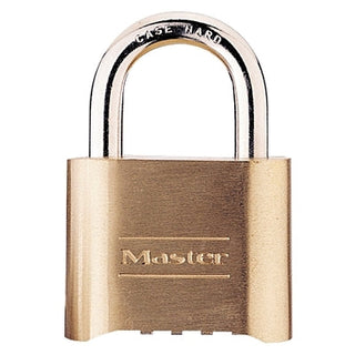 No. 175 Combination Brass Padlock, 5/16 in dia, 1 in L x 1 in W, Steel