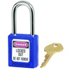 Zenex™ Thermoplastic Safety Lockout Padlock, 410, 1-1/2 W x 1-3/4 H Body, 1-1/2 in H Shackle, KD, Blue