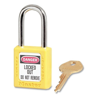 Zenex™ Thermoplastic Safety Lockout Padlock, 410, 1-1/2 W x 1-3/4 H Body, 1-1/2 in H Shackle, KD, Yellow
