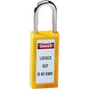 Zenex™ Thermoplastic Safety Lockout Padlock, 411, 1-1/2 W x 3 H Body, 1-1/2 in H Shackle, KD, Yellow