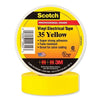 Vinyl Electrical Color Coding Tape 35, 3/4 in x 66 ft, Yellow