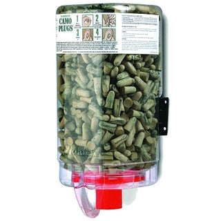 PlugStation® Earplug Dispenser, Disposable Plastic Bottle, Foam Earplugs, Tan/Green Swirls/Streaks, CAMO PLUGS®