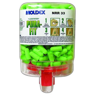 PlugStation® Earplug Dispenser, Disposable Plastic Bottle, Foam Earplugs, Bright Green, Pura-Fit®
