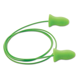 Meteors™ Disposable Earplugs, Foam, Green, Corded