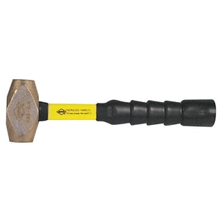 Martelo clássico Nuplaglas® de latão anti-faísca, cabeça de 1,8 kg, cabo de fibra de vidro de 30 cm, excelente aderência.