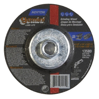 Gemini® Type 27 Grinding and Cutting Wheel, 4-1/2 in dia x 1/4 in T x 5/8 in-11 Arbor Hole, AO