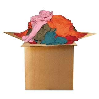 Wiping Rag, Assorted Colors, Polo T-Shirt, 25 lb/CT