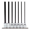 7 Piece Extra-Long Hex Bit Socket Set, 3/8 in Drive, 6 Points, Inch